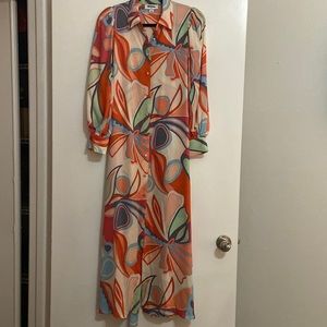 Alexis x Target mixed floral long sleeve robe dress